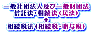 一般社団法人及び一般財団法 信託法・相続法（民法） + 相続税法（相続税・贈与税）